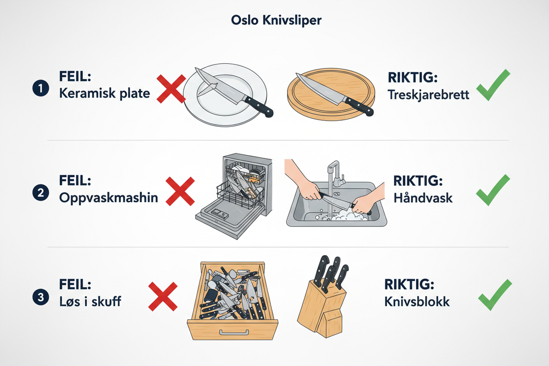 De vanligste feilene folk flest gjør med kjøkkenkniver