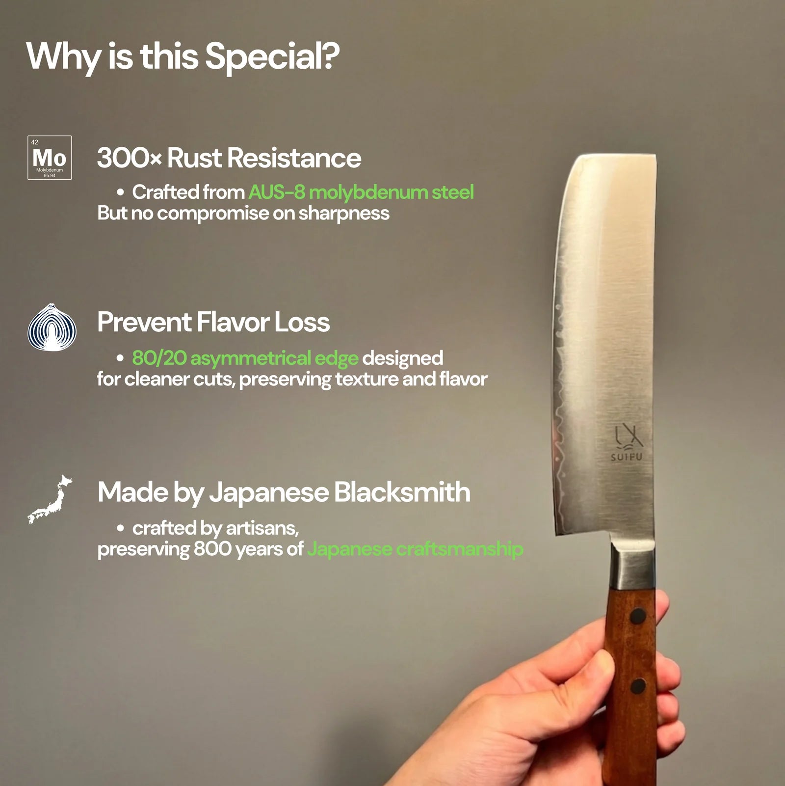 SUIFU Håndlaget japansk kniv